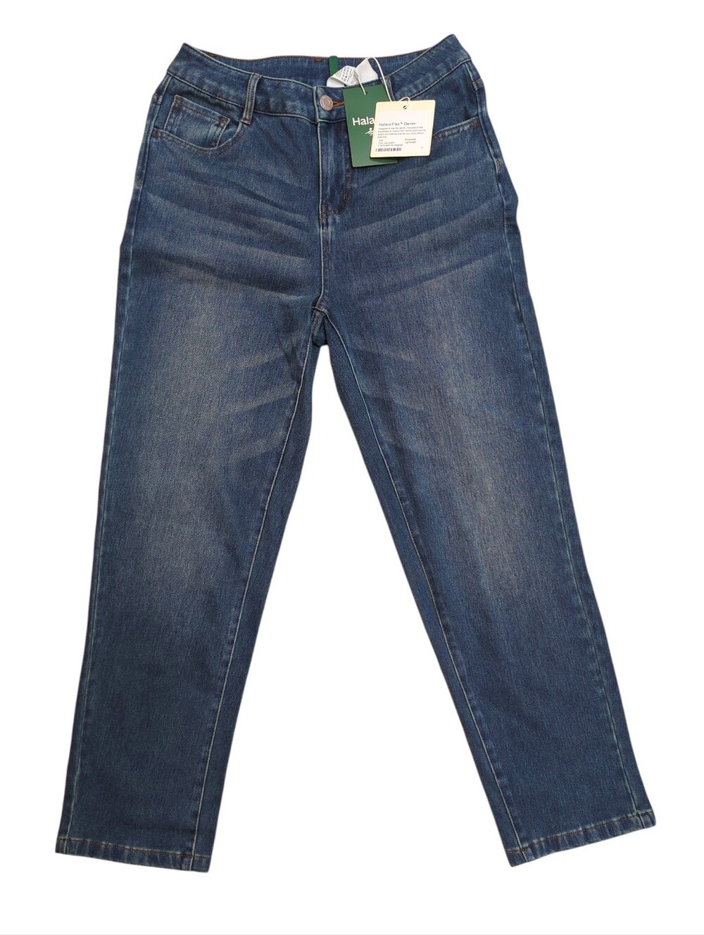 HALARA Flex Denim Classic Straight-Leg Jeans, XS, Cropped/ Short, Stretch Soft